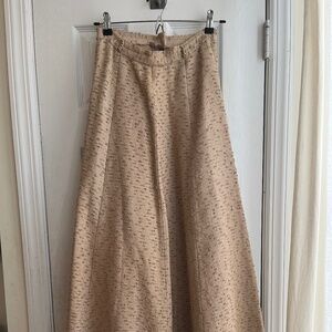 Vintage Tan and Gold Tweed A-Line Skirt